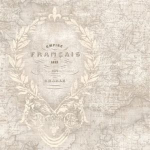 Seabrook Designs OF30909 Olde Francais Taupe Paris Toile Wallpaper